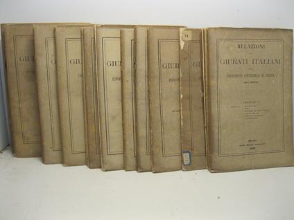 Relazioni dei giurati italiani sulla Esposizione Universale di Vienna del 1873. Vol. I (-XIV) - copertina