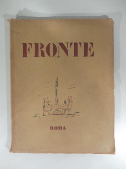 Fronte. Rivista bimestrale d'arte e letteratura, anno I, numero 1 - copertina