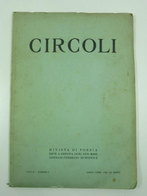 Circoli. Rivista di poesia, anno II, marzo-aprile 1932, n. 2
