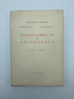 Alessandro VI e Savonarola (brevi e lettere)