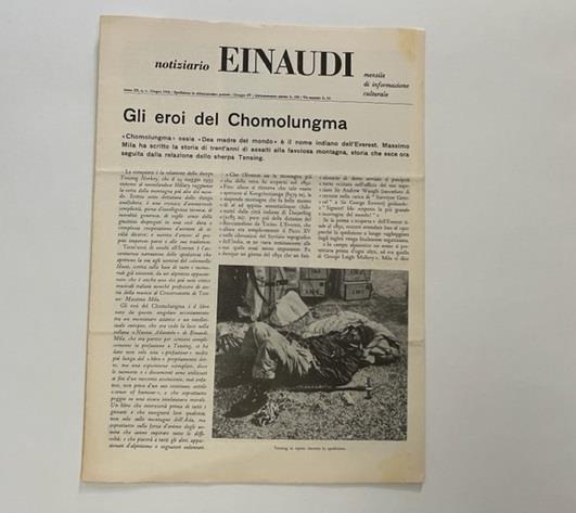Notiziario Einaudi. Mensile di informazione culturale, anno III, n. 6, Giugno 1954