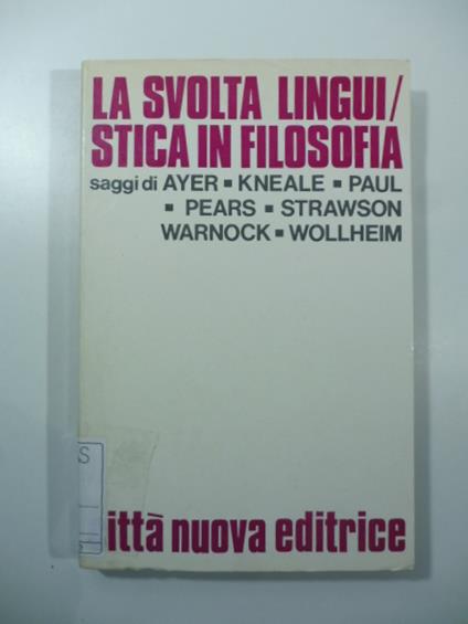 La svolta linguistica in filosofia - copertina