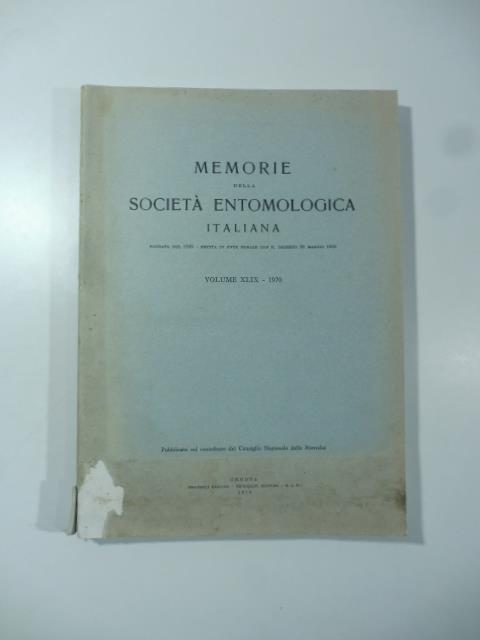 Memorie della Societa' entomologica italiana, volume 49, 1970