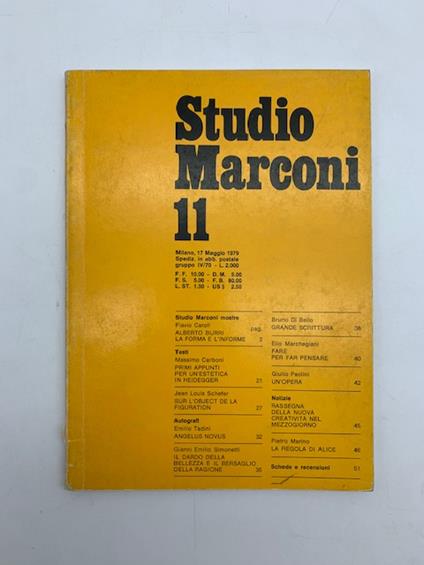 Studio Marconi 11, 17 maggio 1979 - copertina