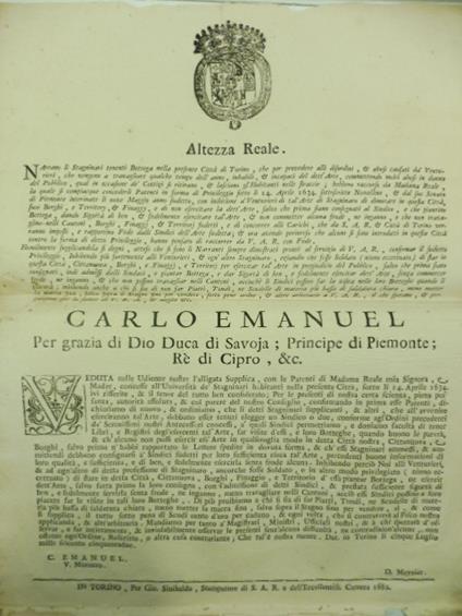Avranno li Stagninari tenenti Bottega nella presente citta' di Torino che per provedere alli disordini & abusi causati da venturieri che vengono a travagliare qualche tempo dell'anno, inhabili, & incapaci del dett'Arte.. - copertina