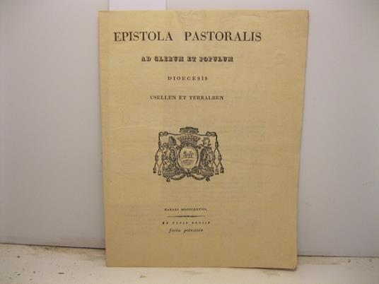 Epistola pastoralis ad clerum et populum dioecesis usellen et terralben - copertina