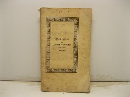 POESIE LIRICHE DI AUTORI GENOVESI VIVENTI - copertina