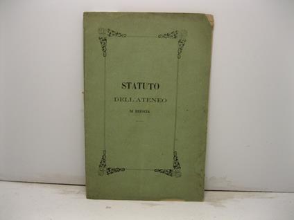 Statuto dell'Ateneo di Brescia - copertina