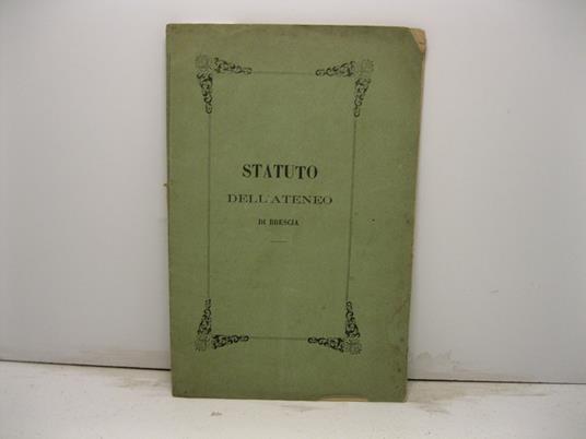 Statuto dell'Ateneo di Brescia - copertina