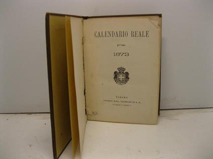 Calendario reale per l'anno 1873 - copertina