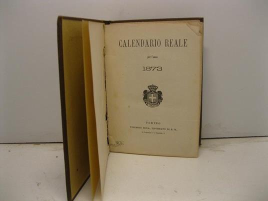 Calendario reale per l'anno 1873 - copertina
