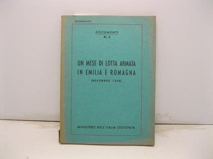 UN MESE DI LOTTA ARMATA IN EMILIA E ROMAGNA (NOVEMBRE 1944) - copertina