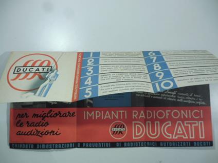 Impianti radiofonici Ducati. Come migliorare le radioaudizioni. (Pieghevole pubblicitario) - copertina