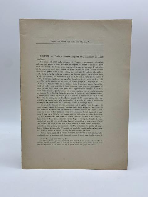 Perugia. Tomba a camera scoperta nelle vicinanze di Santa Giuliana