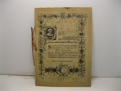 Pier De' Crescenzi et l'agronomie a la fin du Moyen Age. Souvenir du discours de commemoration prononce a l'occasion du VIIeme centenaire de la naissance de Pier de'Crescenzi : Paris, le 22 janvier 1934 - copertina