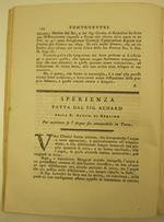 Sperienza fatta dal sig. Achard della R. Accad. di Berlino per accertare se l'acqua sia convertibile in terra