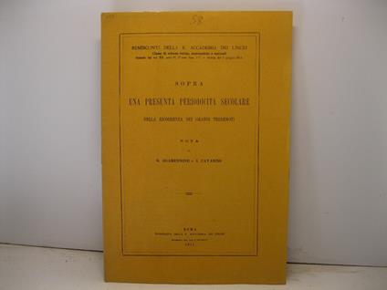 Sopra una presunta periodicita' secolare nella ricorrenza dei grandi terremoti. Nota di G. Agamennone e A. Cavasino - copertina