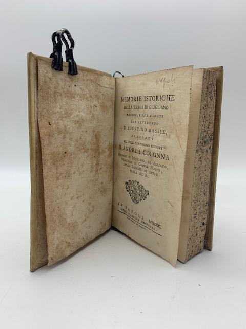 Memorie istoriche della terra di Giugliano.. - copertina