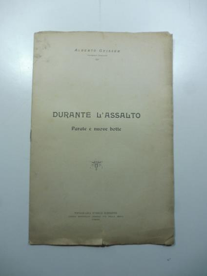 Durante l'assalto. Parate e nuove botte - copertina