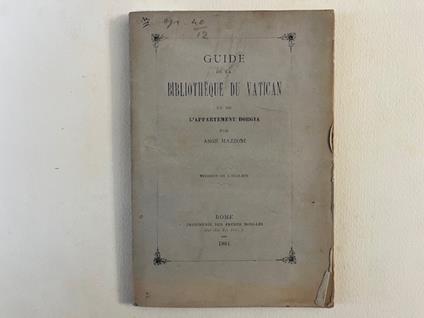 Guide de la Bibliotheque du Vatican et de l'appartement Borgia - copertina