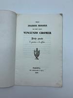 Nelle solenni esequie del Prof. Abate Vincenzo Cromer. Poche parole di giustizia e di affetto