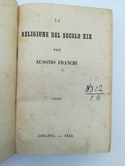 La religione del secolo XIX - copertina
