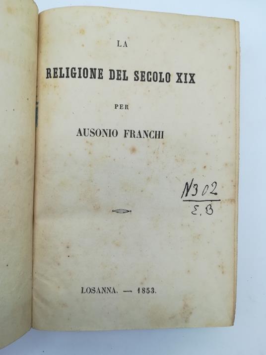 La religione del secolo XIX - copertina