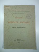 Corsi di perfezionamento per ufficiali inferiori. Sinossi di scienze sociali. Parte I. Diritto, economia politica