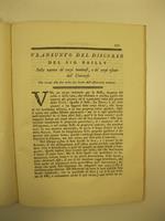 Transunto del discorso del sig. Bailly sulla natura de' corpi luminosi e de' corpi oscuri dell'universo che trovasi alla fine della sua storia dell'astronomia moderna