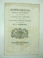 Supplemento alla stampa intitolata L'illegittima erezione pubblicata dal R. Francesco Barberi rettore di S. Tommaso