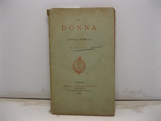 La donna. Lettura pubblica - copertina