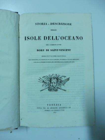 Storia e descrizione delle isole dell'oceano - copertina