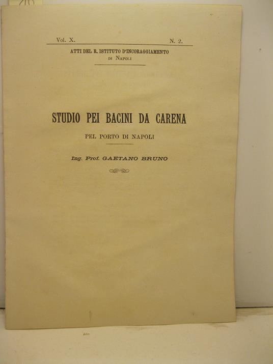 Studio pei bacini da carena pel porto di Napoli - copertina