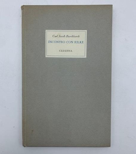 Incontro con Rilke - copertina