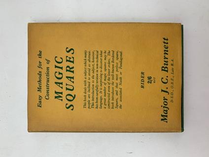 Easy Methods for the construction of the magic squares - copertina