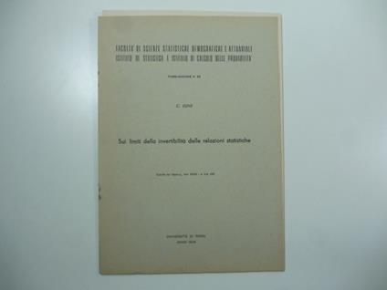 Sui limiti della invertibilita' delle relazioni statistiche - copertina