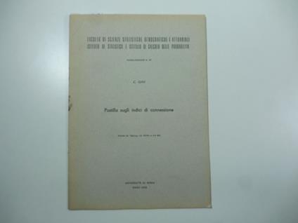 Postilla sugli indici di connessione - copertina
