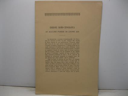 Edizione cromo-tipografica di alcune poesie di Leone XIII - copertina