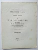 Sulla interpretazione delle sigle V. D. N. dei graffiti palatini e sui monumenti plariani ostiensi. Memoria