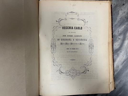 Vecchia Carlo da Chivasso per essere laureato in Medicina e Chirurgia nella Regia Universita' di Torino. Dell'olio di fegato di merluzzo - copertina