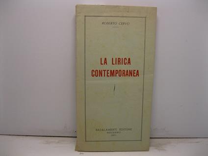 La lirica contemporanea - copertina