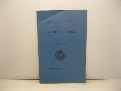 La colonia di Utina - copertina