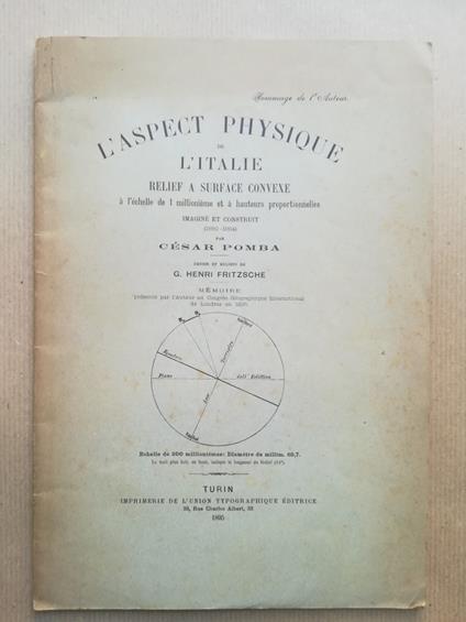 L' aspect physique de l'Italie relief a surface convexe a' l'echelle de 1 millionieme et a hauteurs proportionnelle imagine' et construit par... Cesare Pomba - copertina