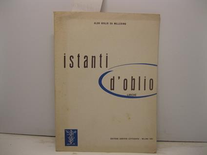 Istanti d'oblio. Liriche - copertina