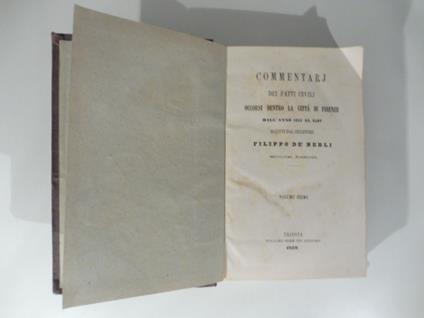 Commentarj dei fatti civili occorsi dentro la citta' di Firenze dall'anno 1215 al 1537 - copertina