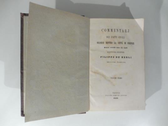 Commentarj dei fatti civili occorsi dentro la citta' di Firenze dall'anno 1215 al 1537 - copertina