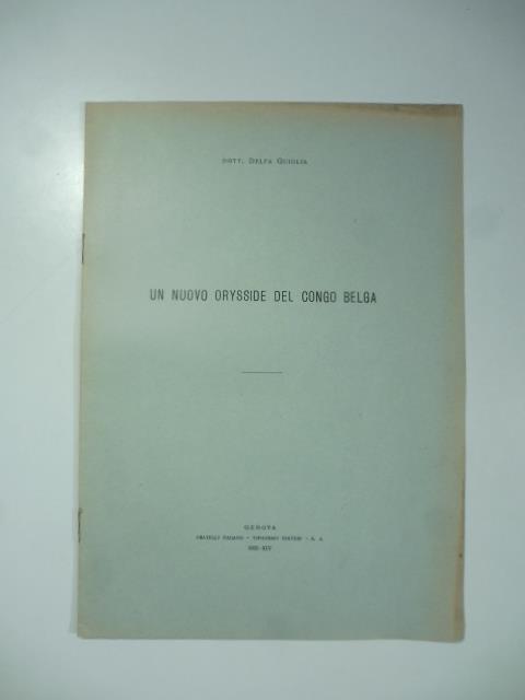 Un nuovo orysside del Congo belga - copertina