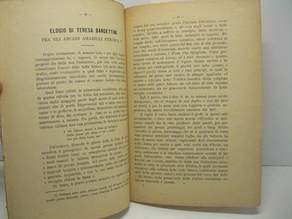 Elogio di Teresa Bandettini fra gli arcadi Amarilli etrusca - copertina