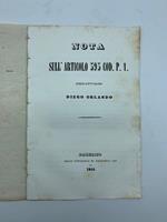 Nota sull'articolo 395 Cod. P. 1