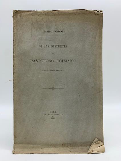 Di una statuetta di pastoforo egiziano recentemente scoperta - copertina